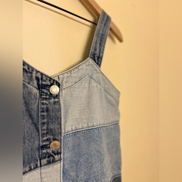 Gap Dress - Women's XS Extra Small Denim Blue Jean - Patchwork Sundress Mini - Picture 5 of 10